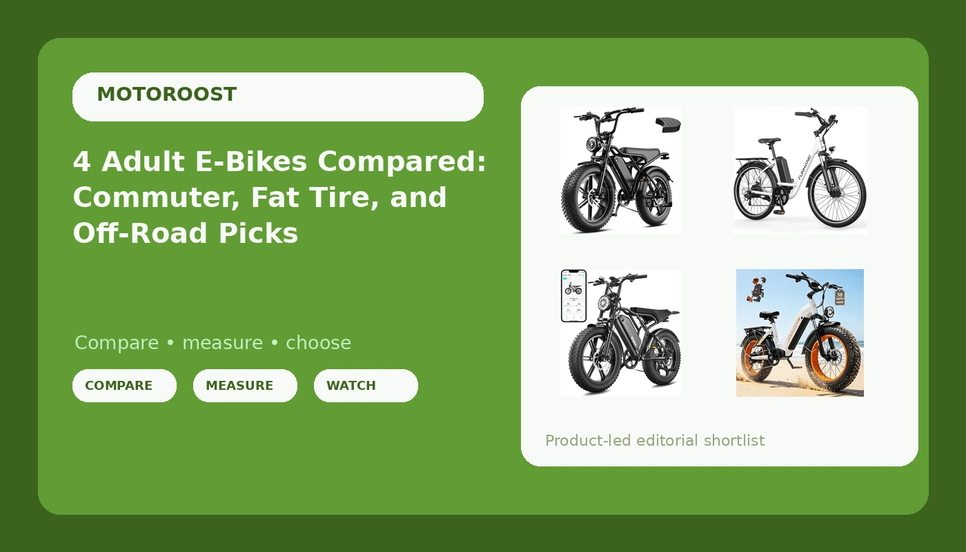 4 Adult E-Bikes Compared: Commuter, Fat Tire, and Off-Road Picks