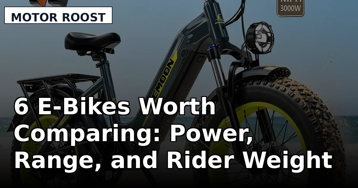 6 E-Bikes Worth Comparing: Power, Range, and Rider Weight