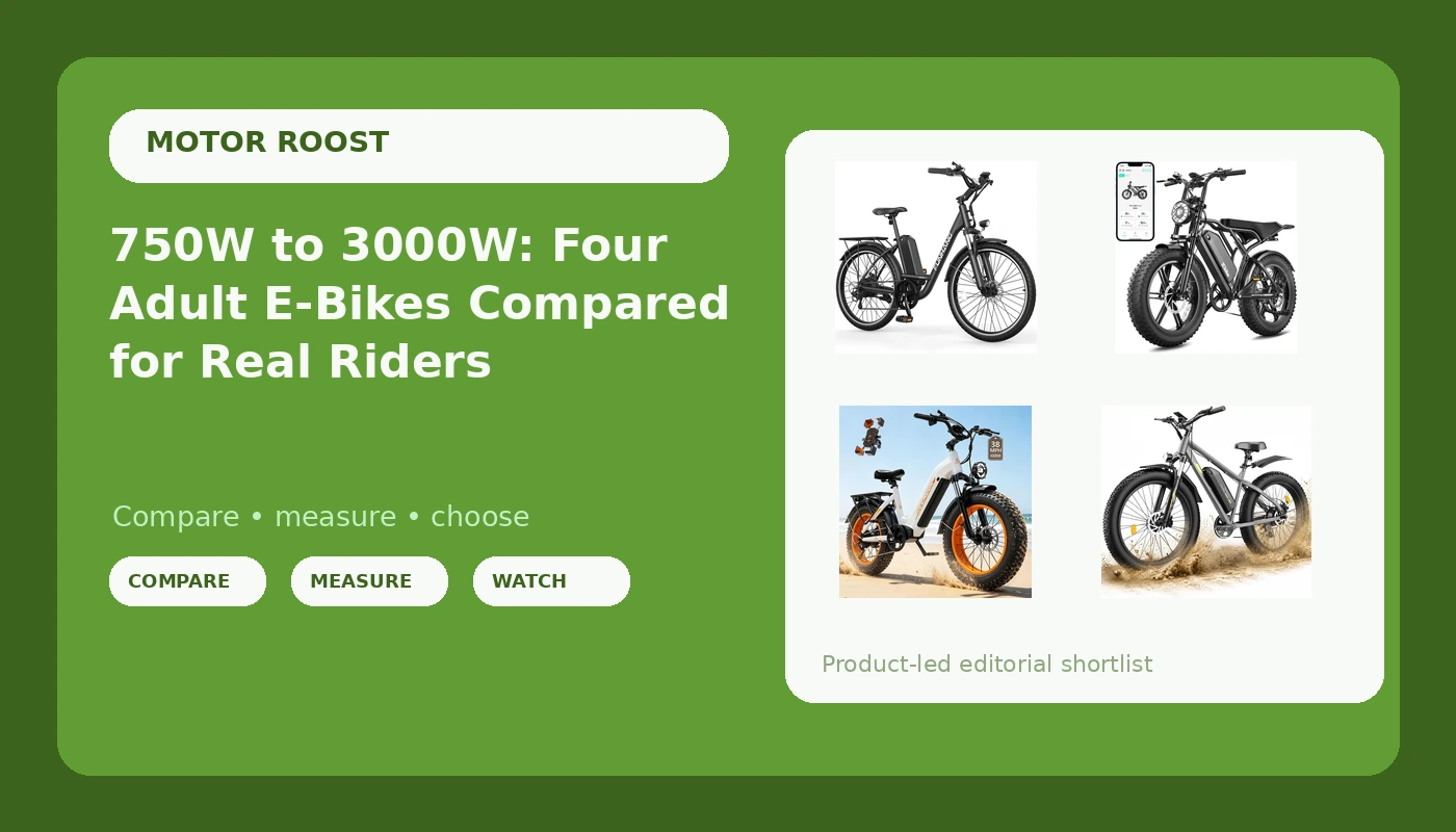 750W to 3000W: Four Adult E-Bikes Compared for Real Riders