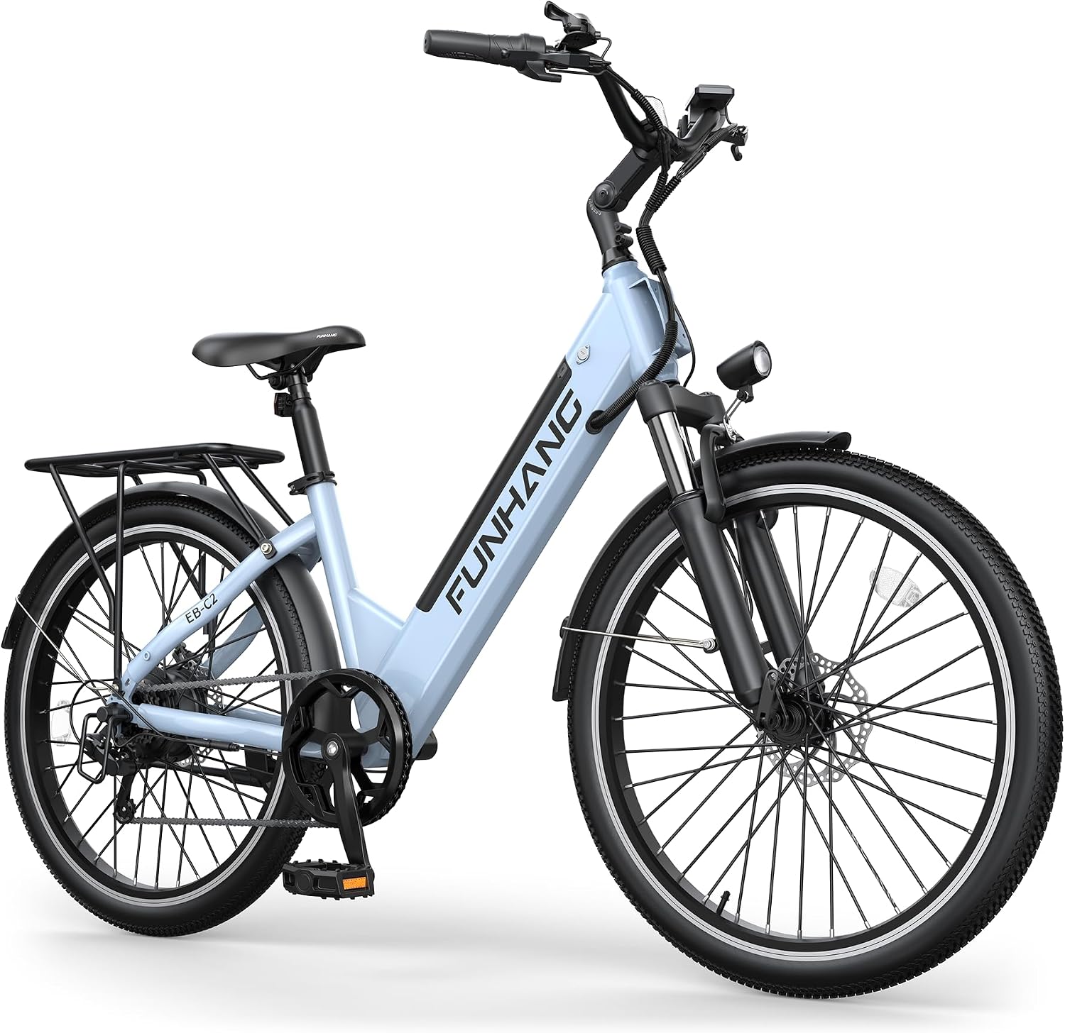 Funhang Electric Bike for Adults, 1000W Peak Ebike, 50Miles Step Thru Electric Bicycle, 26" Commuter E Bikes with 48V Built-in Removable Battery, Adjustable Stem, 7-Speed, UL 2849 Certified