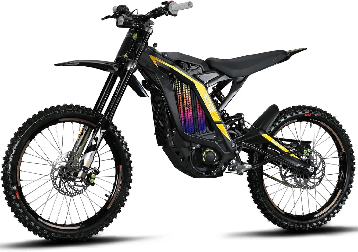 natkie Electric Motorcycle Bike for Adults, Electric Dirt Bike 8000W(Peak) Mid-Mounted Motor 72V/30AH Removable Battery, Max Speed 50MPH/76Miles Off Road Electric Mountain Bike, Dual LED Headlight