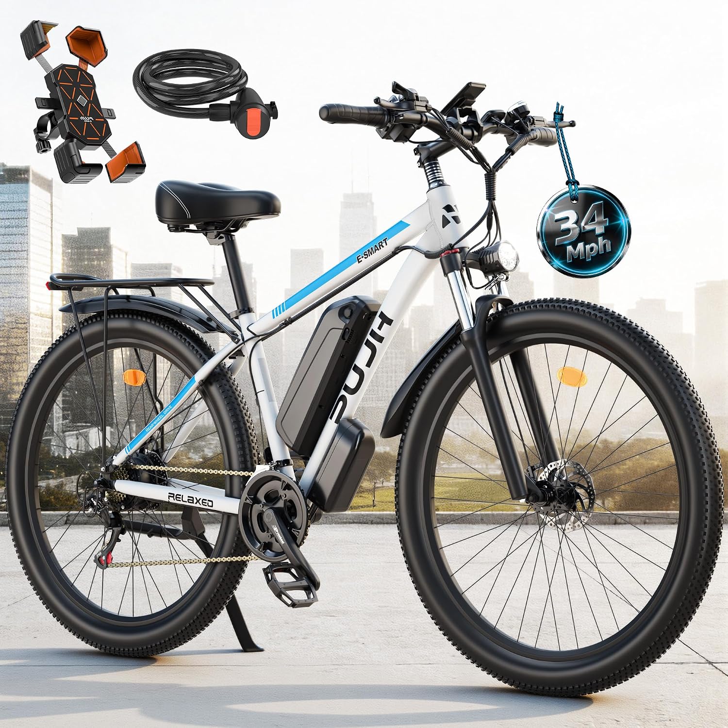2000W Ebike 48V 17.5Ah 29" Electric Bike Max 80Mi for Off-Road Adults