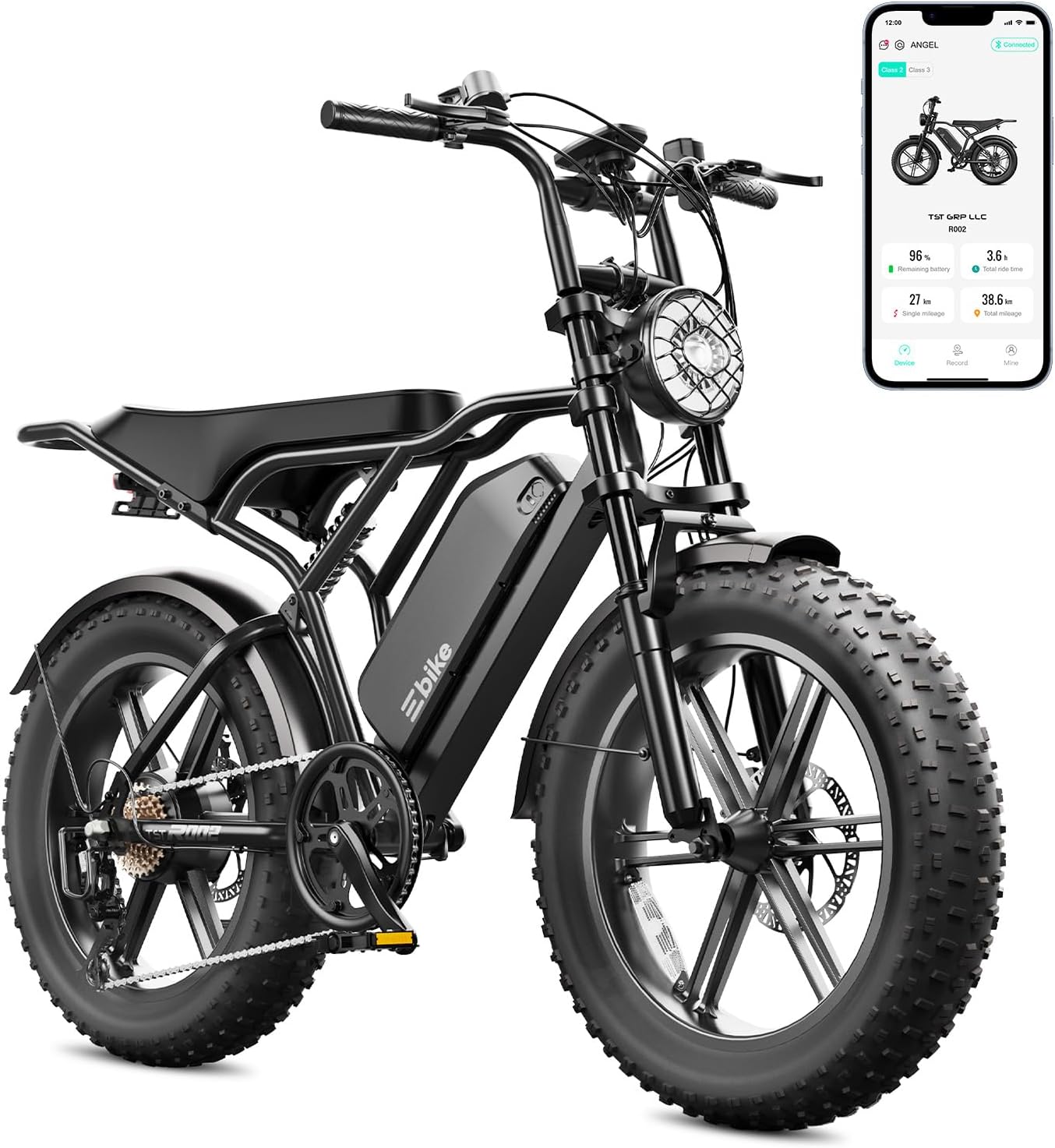 TST Electric Bike for Adults, 48V 15/25 Ah Battery, 2000W Peak Motor, 28MPH