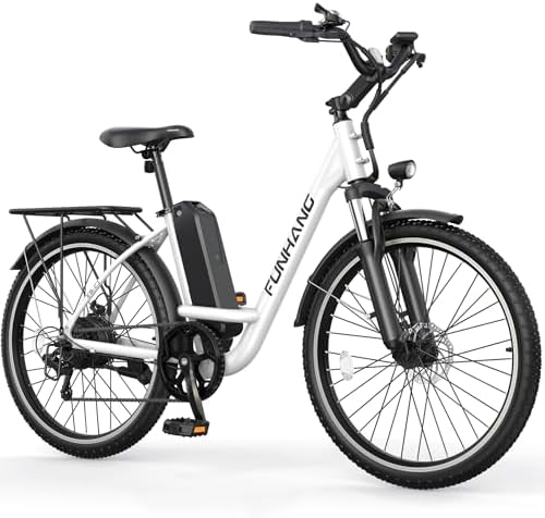 Funhang Electric Bike for Adults, 26 inch City Cruiser Ebike