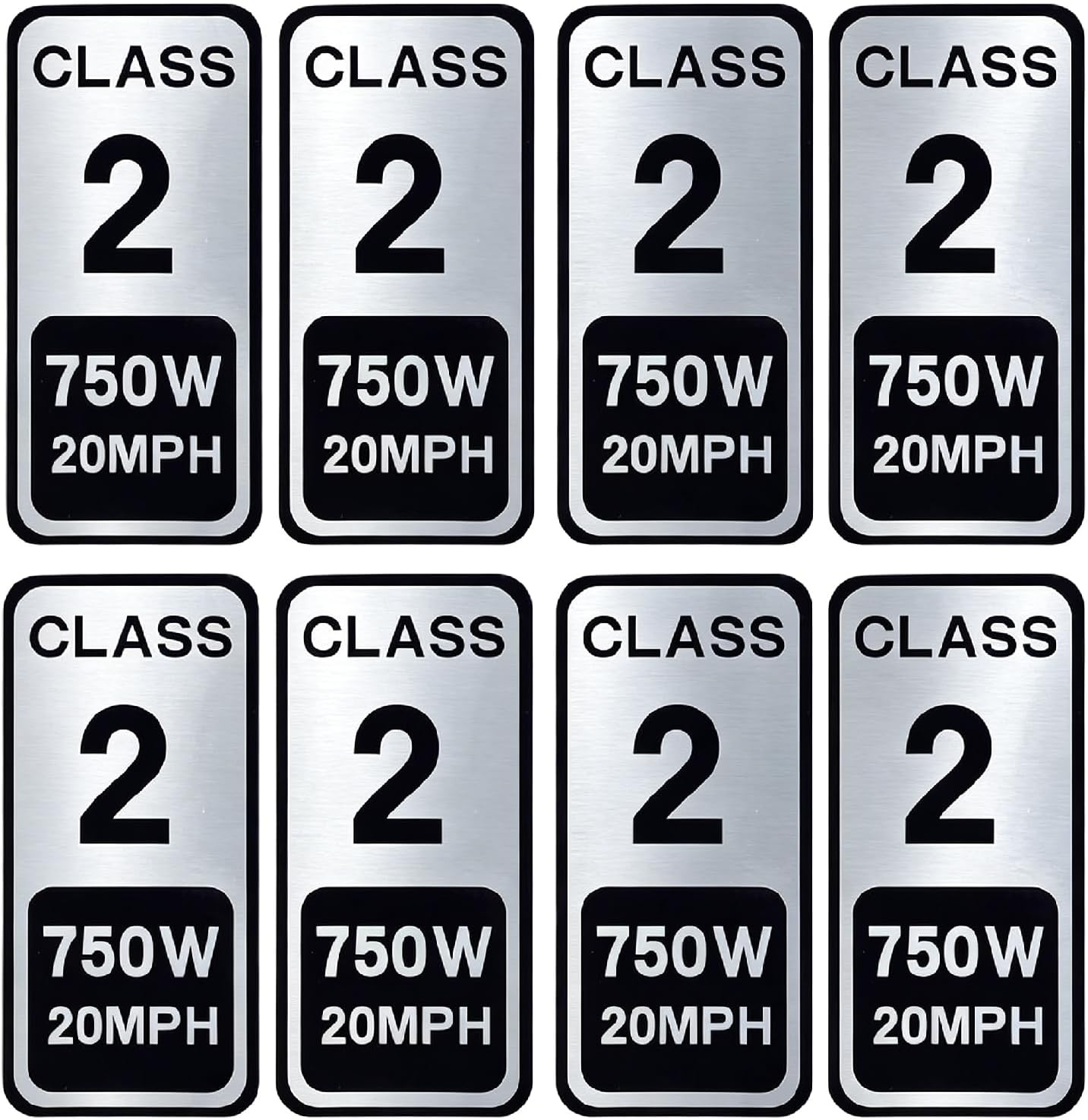8Pcs Class2 Ebike Stickers (2.5 x 1.2 Inch) (B0GJPGZZ7S)