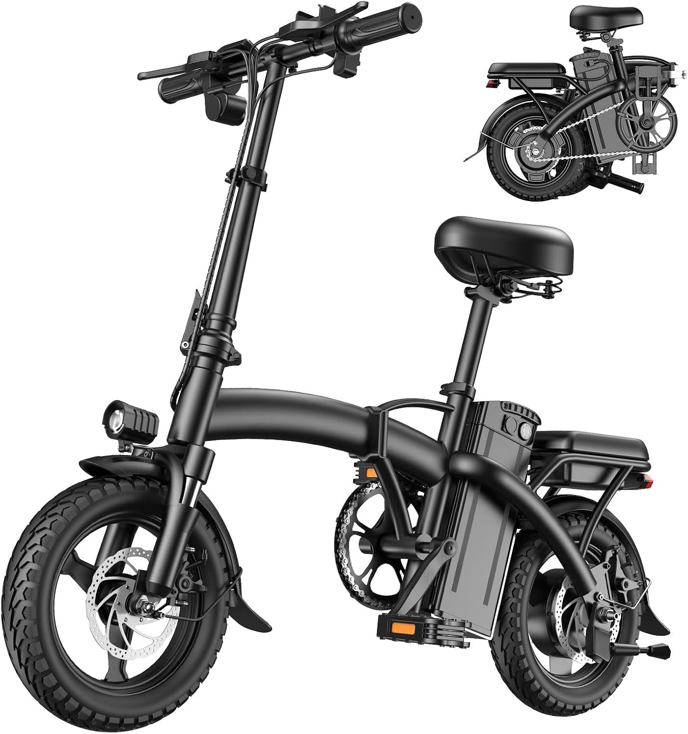 Folding Electric Bike for Adults, Foldable 14" Ebike for Teens