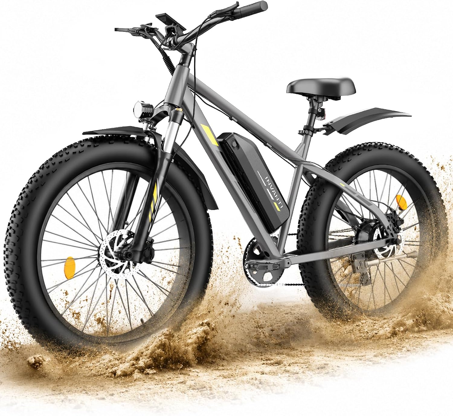 INVANTI EB33 26"x4" Fat Tire Electric Mountain Bike for Adults, 750W Ebike